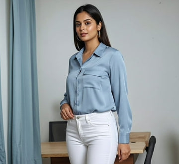 Ocean Hue Crop - Free Size Shirt
